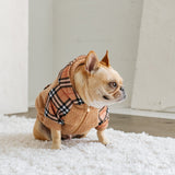 Frenchie Dog Hoodie - Tan Tartan from Frenchie Bulldog