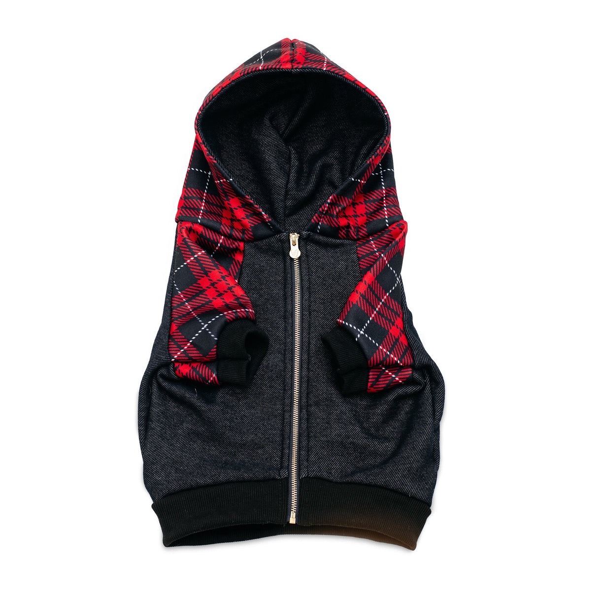 Frenchie Dog Hoodie - Red Tartan from Frenchie Bulldog