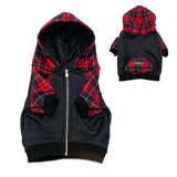 Frenchie Dog Hoodie - Red Tartan from Frenchie Bulldog