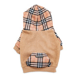 Frenchie Dog Hoodie - Tan Tartan from Frenchie Bulldog