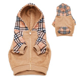 Frenchie Dog Hoodie - Tan Tartan from Frenchie Bulldog