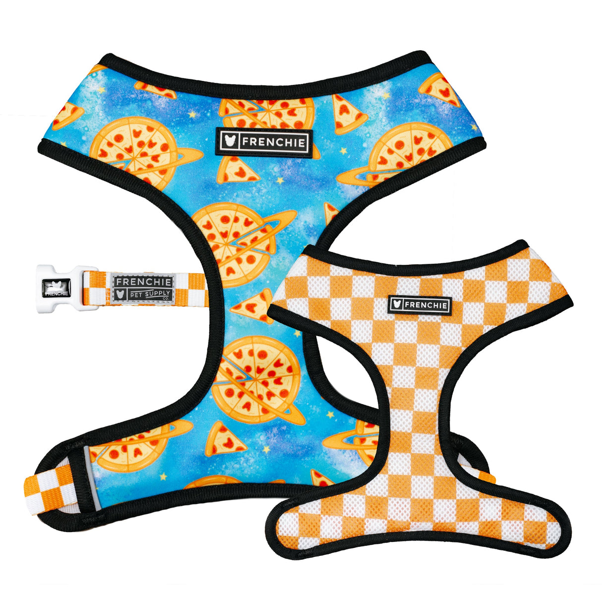 Frenchie Duo Reversible Harness - Galaxy Pizza from Frenchie Bulldog