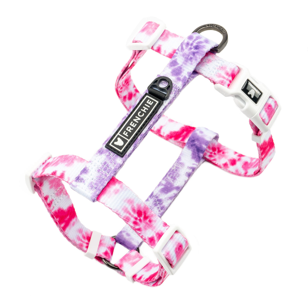 Frenchie Strap Harness - Pink Tie Dye from Frenchie Bulldog