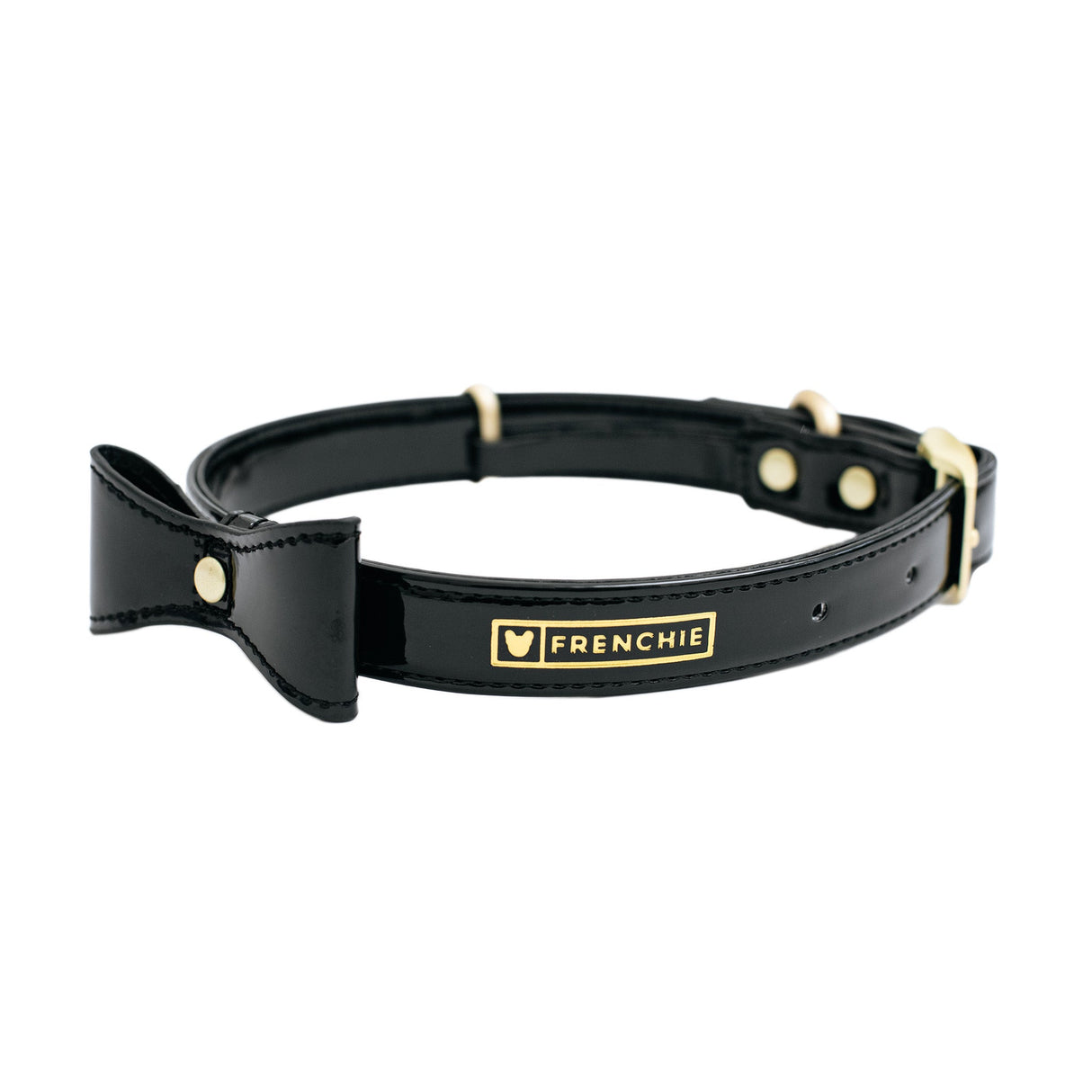 Frenchie Vegan Leather Collar, Leash, & Bow Tie Set from Frenchie Bulldog