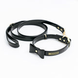 Frenchie Vegan Leather Collar, Leash, & Bow Tie Set from Frenchie Bulldog