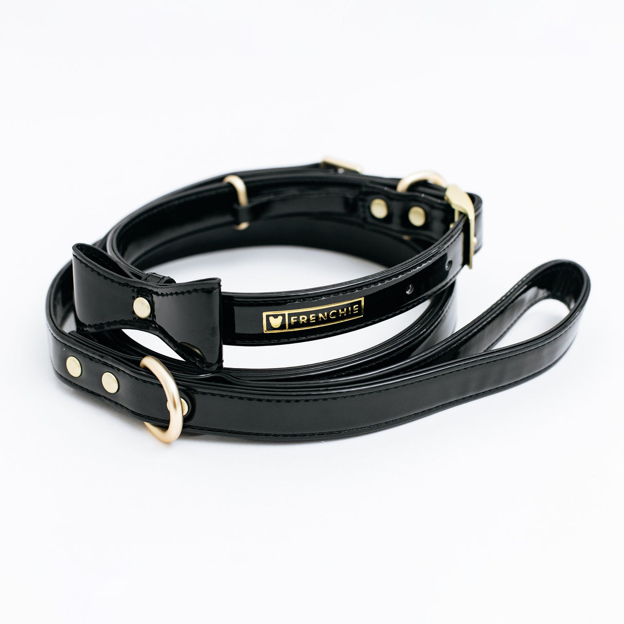 Frenchie Vegan Leather Collar, Leash, & Bow Tie Set from Frenchie Bulldog
