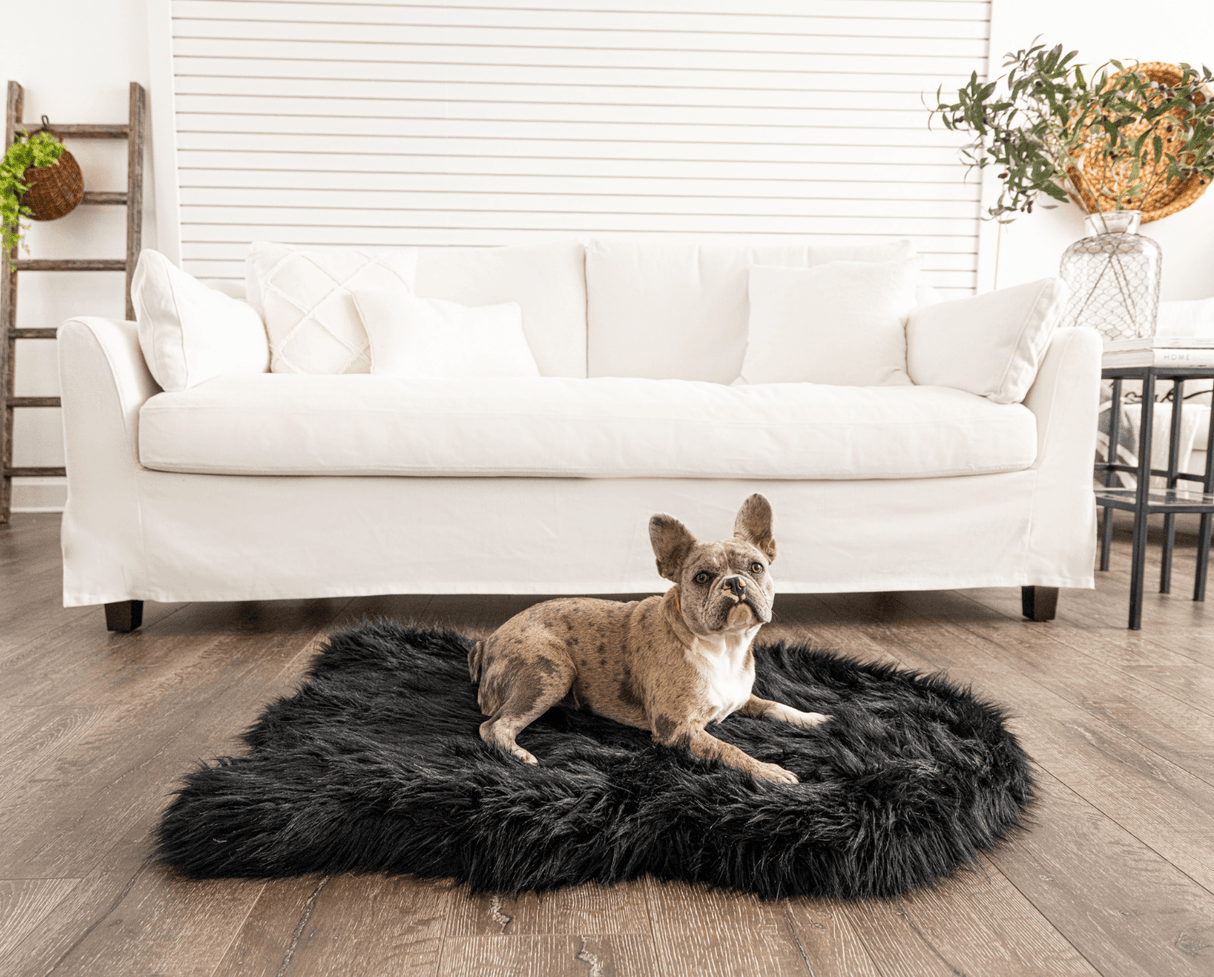 PupRug by Paw.com™  Faux Fur Orthopedic Dog Bed - Curve Midnight Black from Paw.com