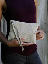 French Cream Chenille Wristlet Purse from Ash & Rose
