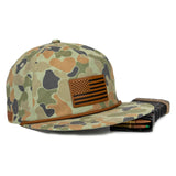 American Flag Leather Patch Crushable Rope Snapback Hat from Combat Iron Apparel
