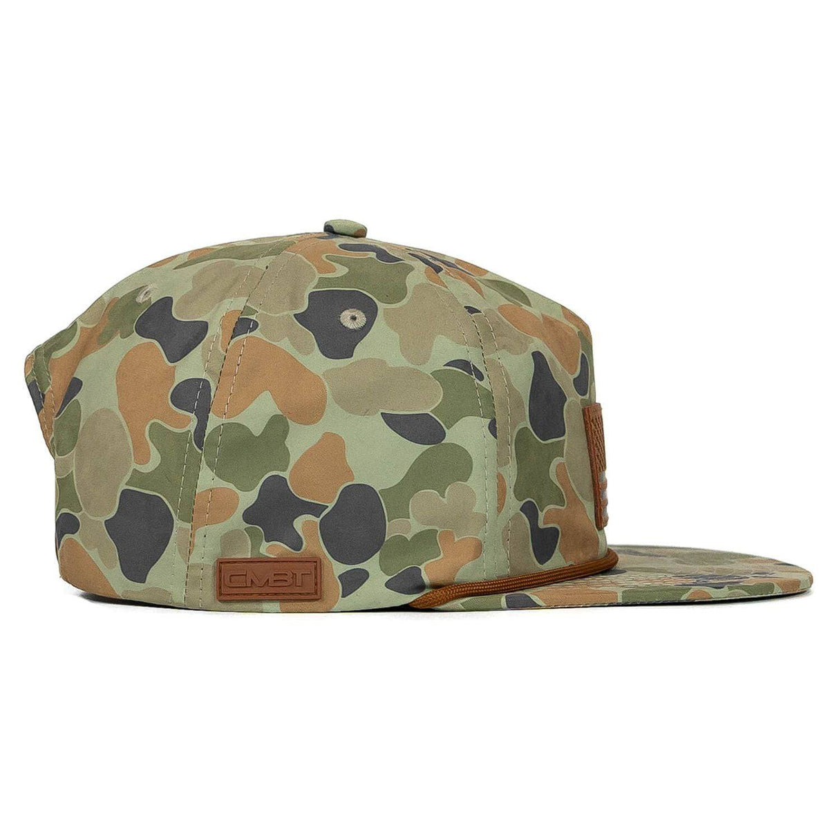 American Flag Leather Patch Crushable Rope Snapback Hat from Combat Iron Apparel