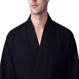 Waffle Kimono Spa Bathrobe for Men -  Absorbent, Lightweight From Lotus Linen