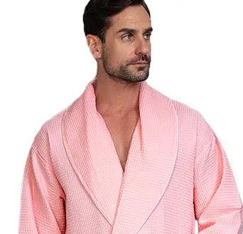 Premium Waffle Piping Robe for Men From Lotus Linen