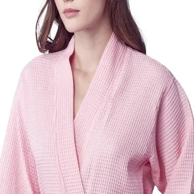 Knee-Length Waffle Kimono Robe for Women From Lotus Linen