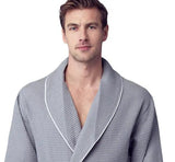 Premium Waffle Piping Robe for Men From Lotus Linen