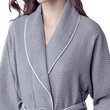Piped Waffle Bathrobe for Women From Lotus Linen