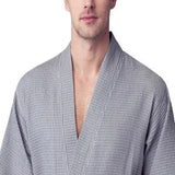 Waffle Kimono Spa Bathrobe for Men -  Absorbent, Lightweight From Lotus Linen