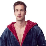 Hooded Plush Bathrobe for Men From Lotus Linen