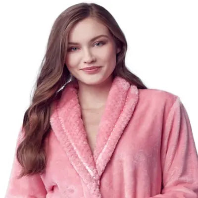 Women's Ultra Soft Fleece Bathrobe From Lotus Linen