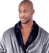 Fleece Bathrobe With Shawl Collar for Men From Lotus Linen