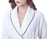 Piped Waffle Bathrobe for Women From Lotus Linen