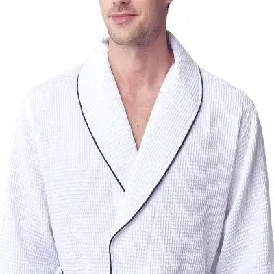 Premium Waffle Piping Robe for Men From Lotus Linen