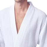 Waffle Kimono Spa Bathrobe for Men -  Absorbent, Lightweight From Lotus Linen