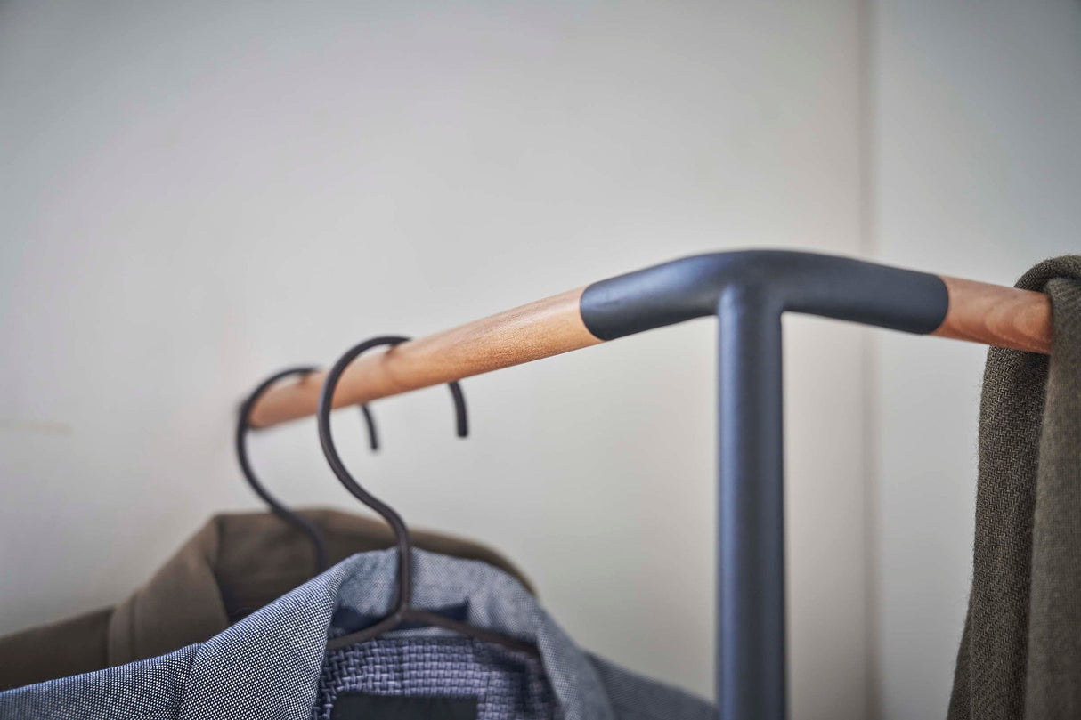 Corner Leaning Coat Hanger (63" H)  - Steel + Wood from Yamazaki Home