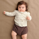 Baby Pointelle & Lace Cardigan - Ecru from Manymoons