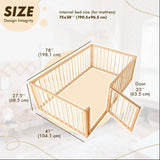 Full Montessori Floor Bed Frame for Toddlers with Fence from Goodevas