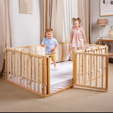 Full Montessori Floor Bed Frame for Toddlers with Fence from Goodevas