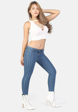 striped skinny jeans from London Rag International