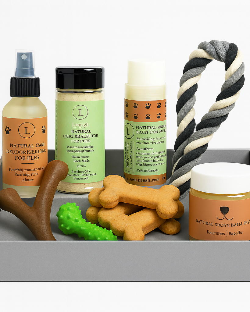 Pet Pampering Gift Box -All-Natural Pet Wellness Kit – Soothing Balms & Herbal Coat Powder from Lizush