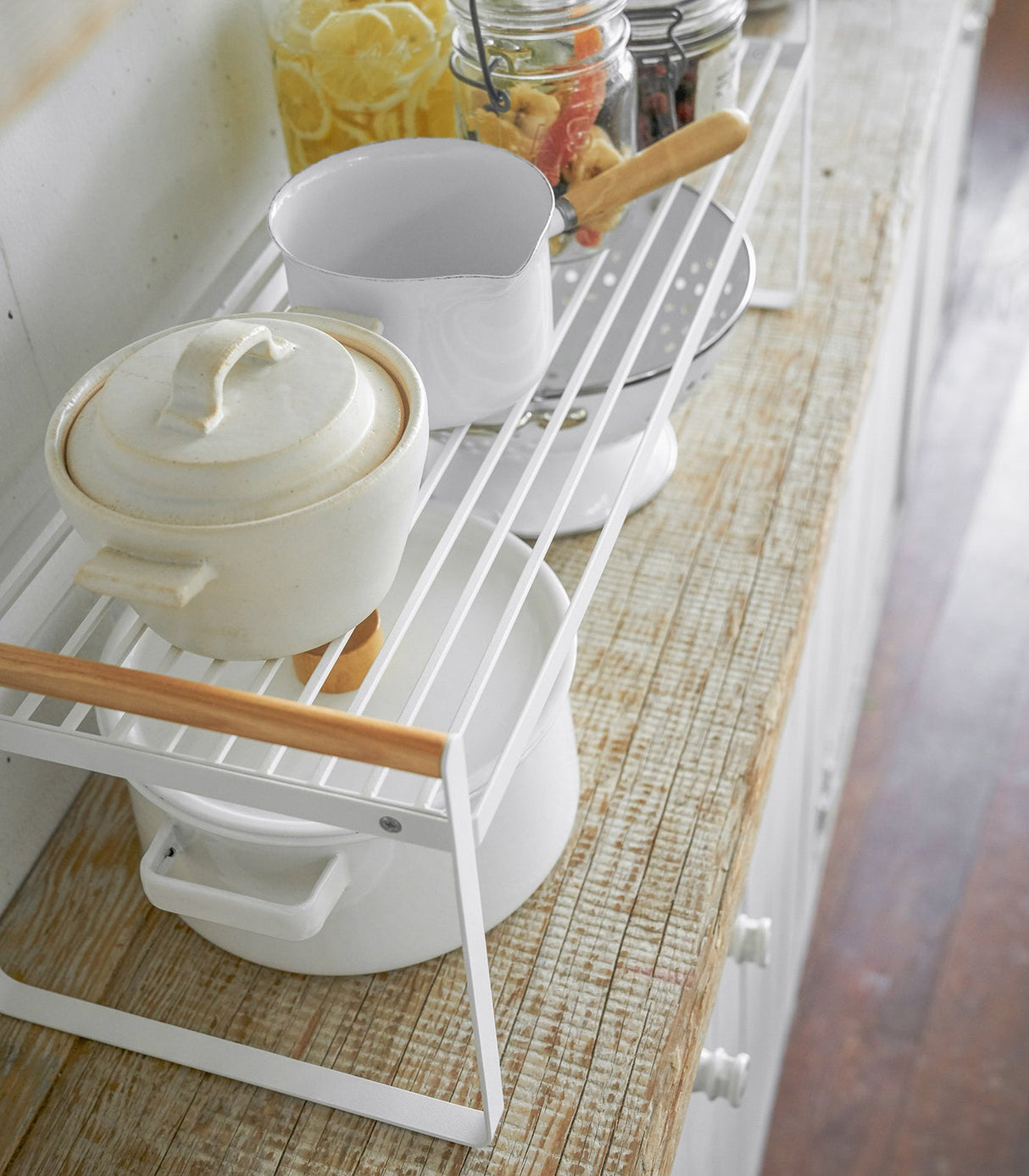 Countertop Wire Shelf - Steel + Wood from Yamazaki Home