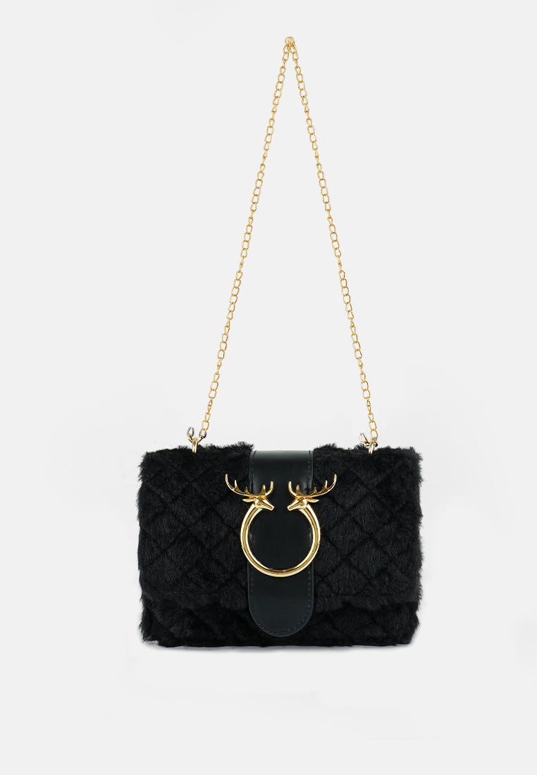 Furry Mini Sling Bag from London Rag International