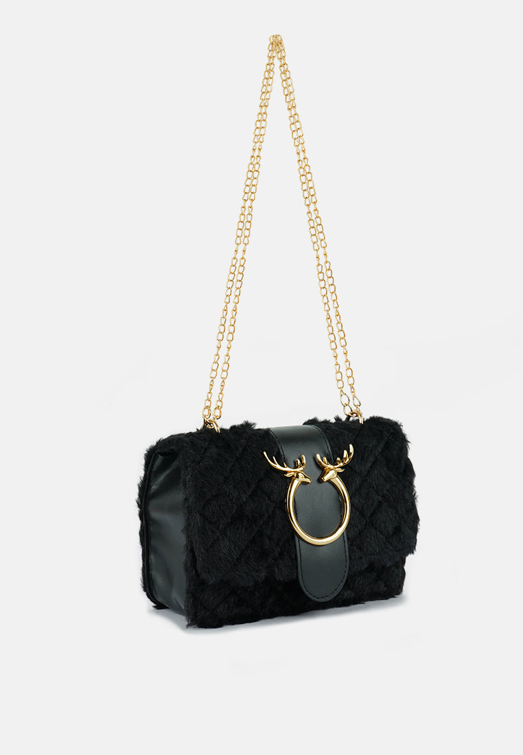 Furry Mini Sling Bag from London Rag International