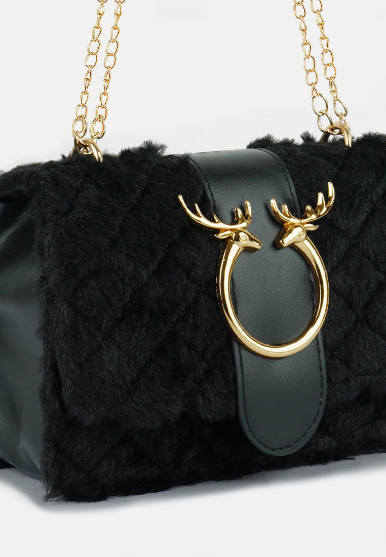 Furry Mini Sling Bag from London Rag International