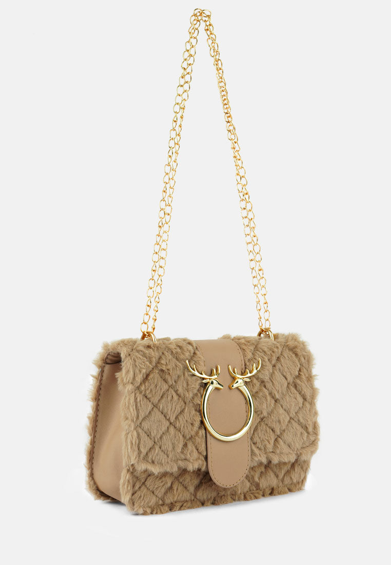 Furry Mini Sling Bag from London Rag International