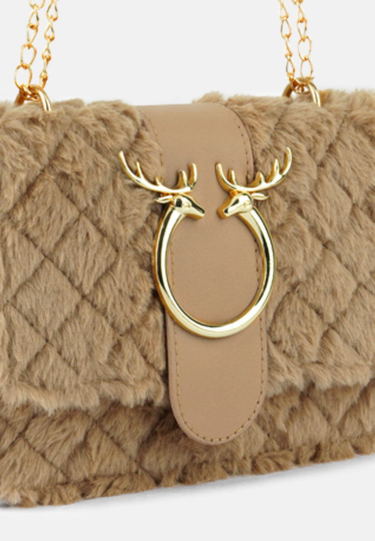 Furry Mini Sling Bag from London Rag International