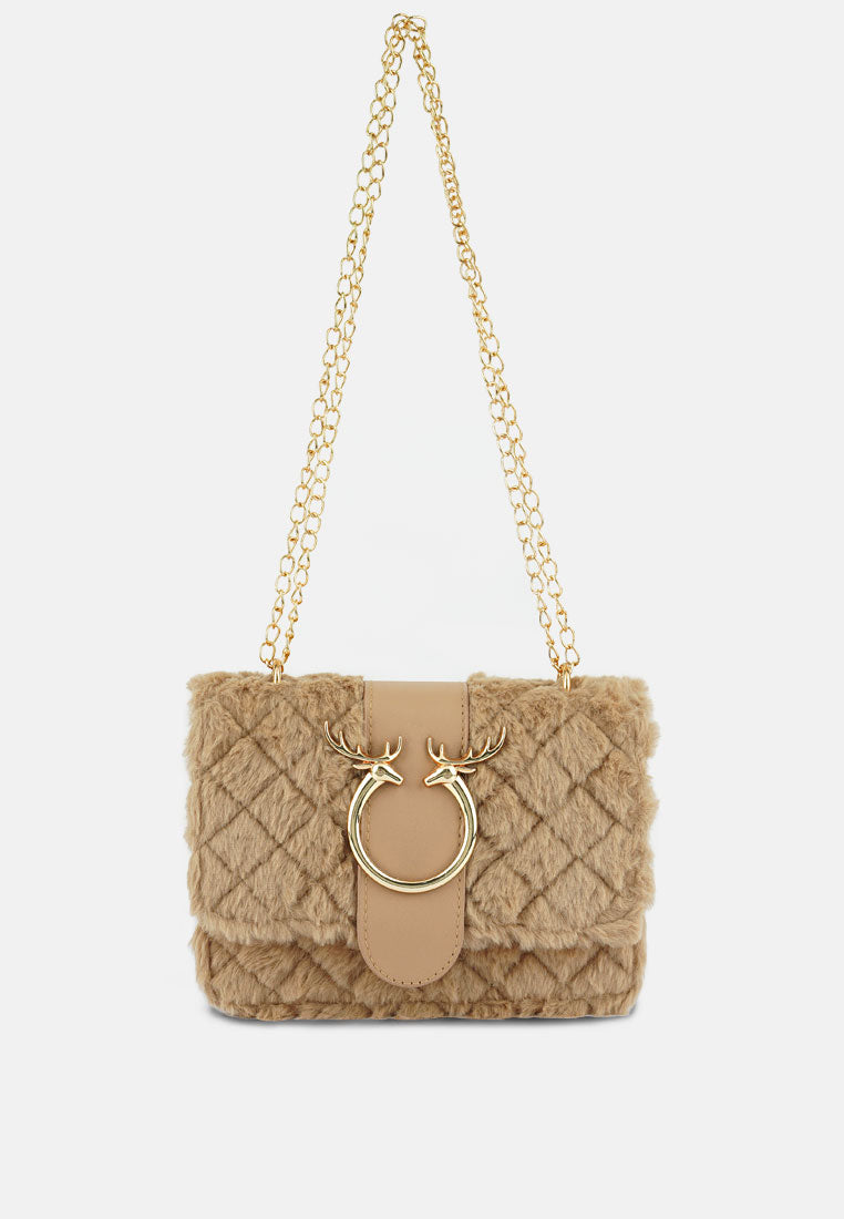 Furry Mini Sling Bag from London Rag International
