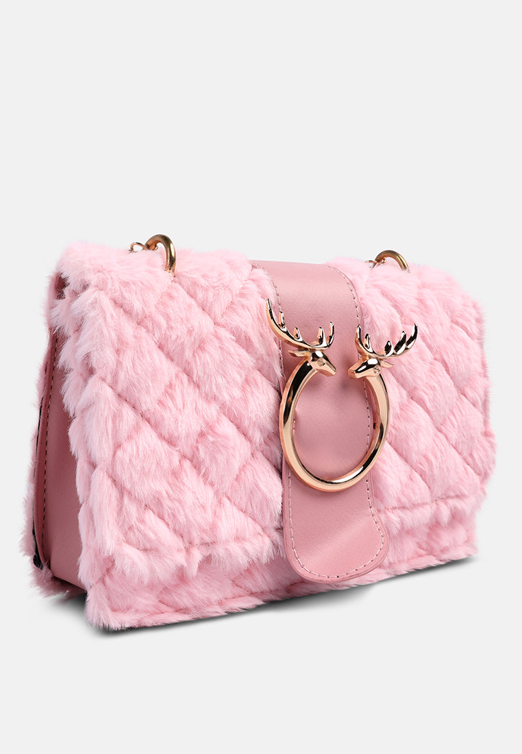 Furry Mini Sling Bag from London Rag International