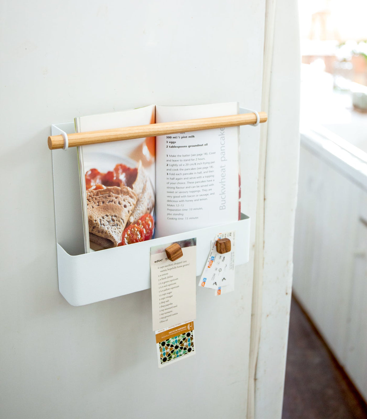 Magnetic Storage Pocket - Steel + Wood from Yamazaki Home