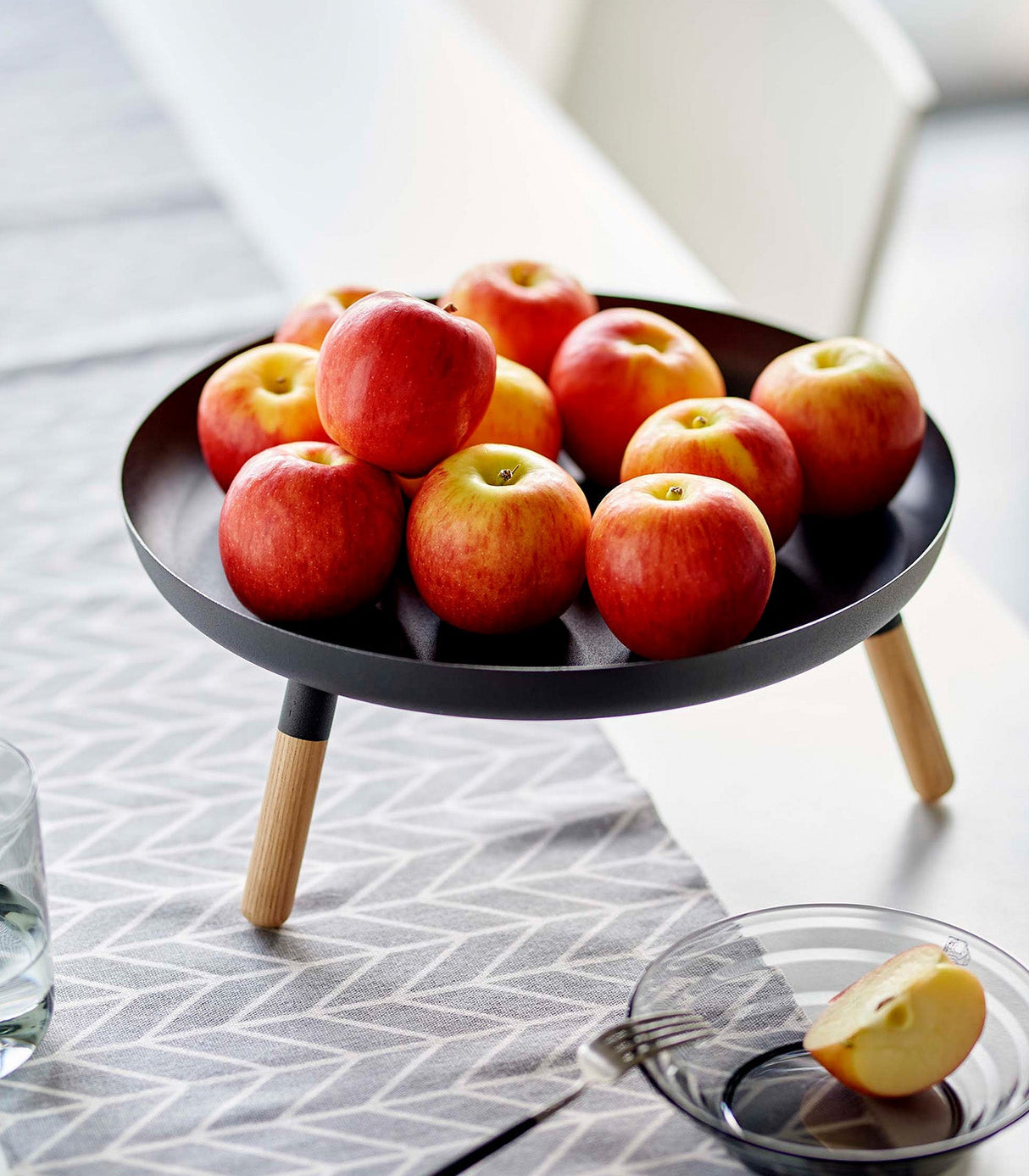 Countertop Pedestal Tray (5" H)  - Steel + Wood from Yamazaki Home