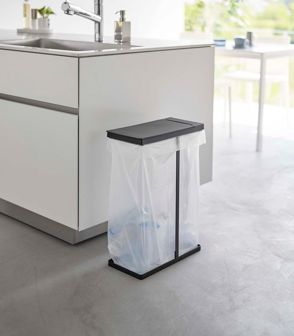 Lidded Garbage Bag Holder - Steel from Yamazaki Home