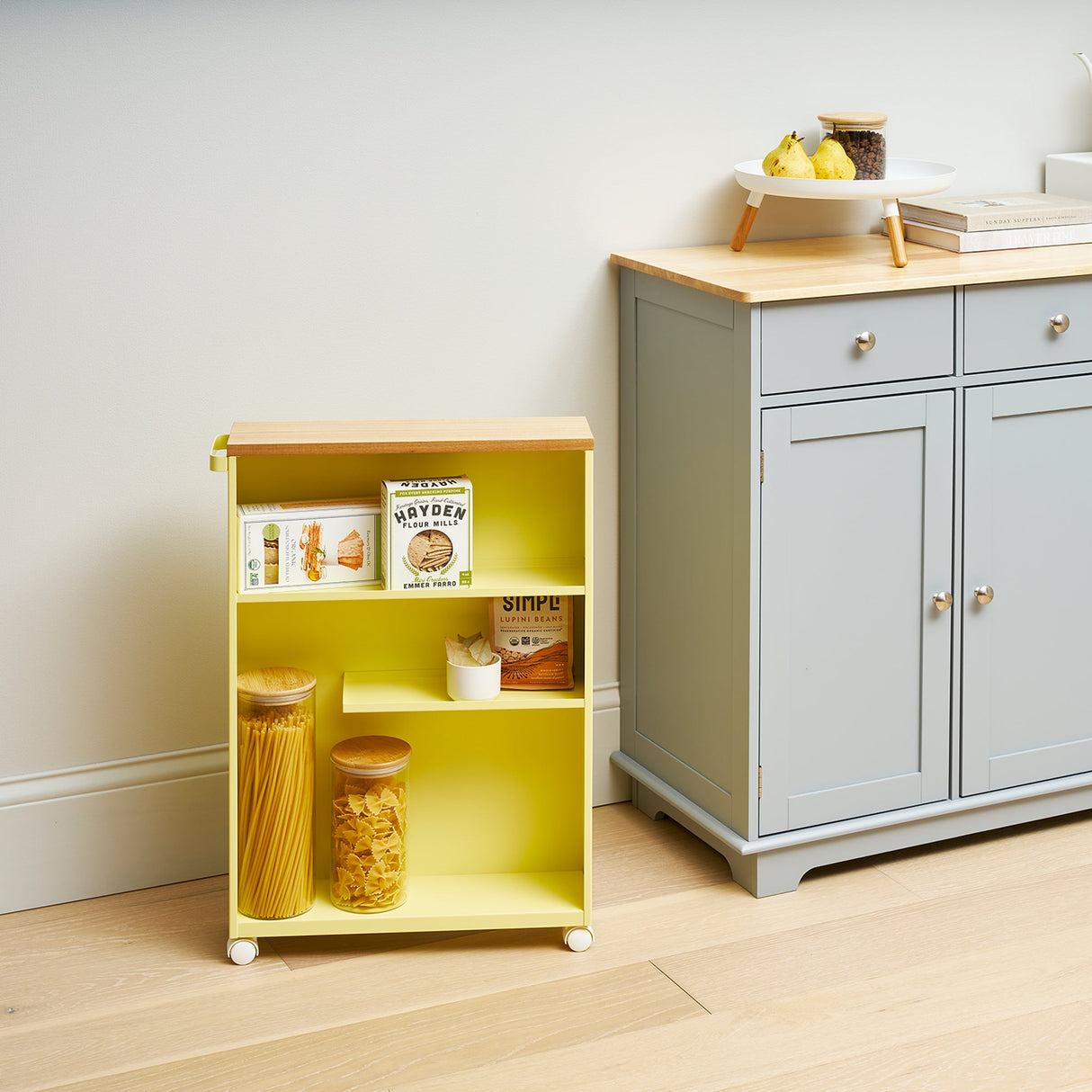 Rolling Storage Cart (27" H)  - Steel - Yellow Pear from Yamazaki Home
