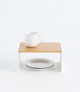 Stackable Countertop Shelf - Two Sizes - Steel + Wood from Yamazaki Home