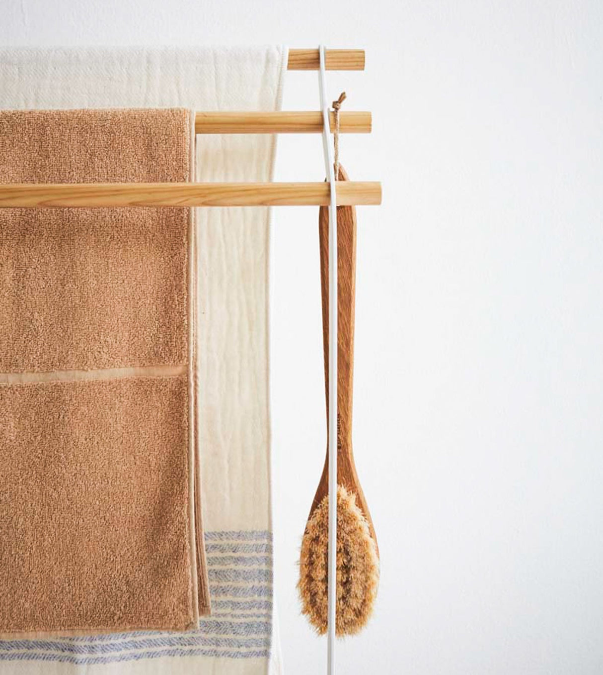 Bath Towel Rack (32" H)  - Steel + Wood from Yamazaki Home