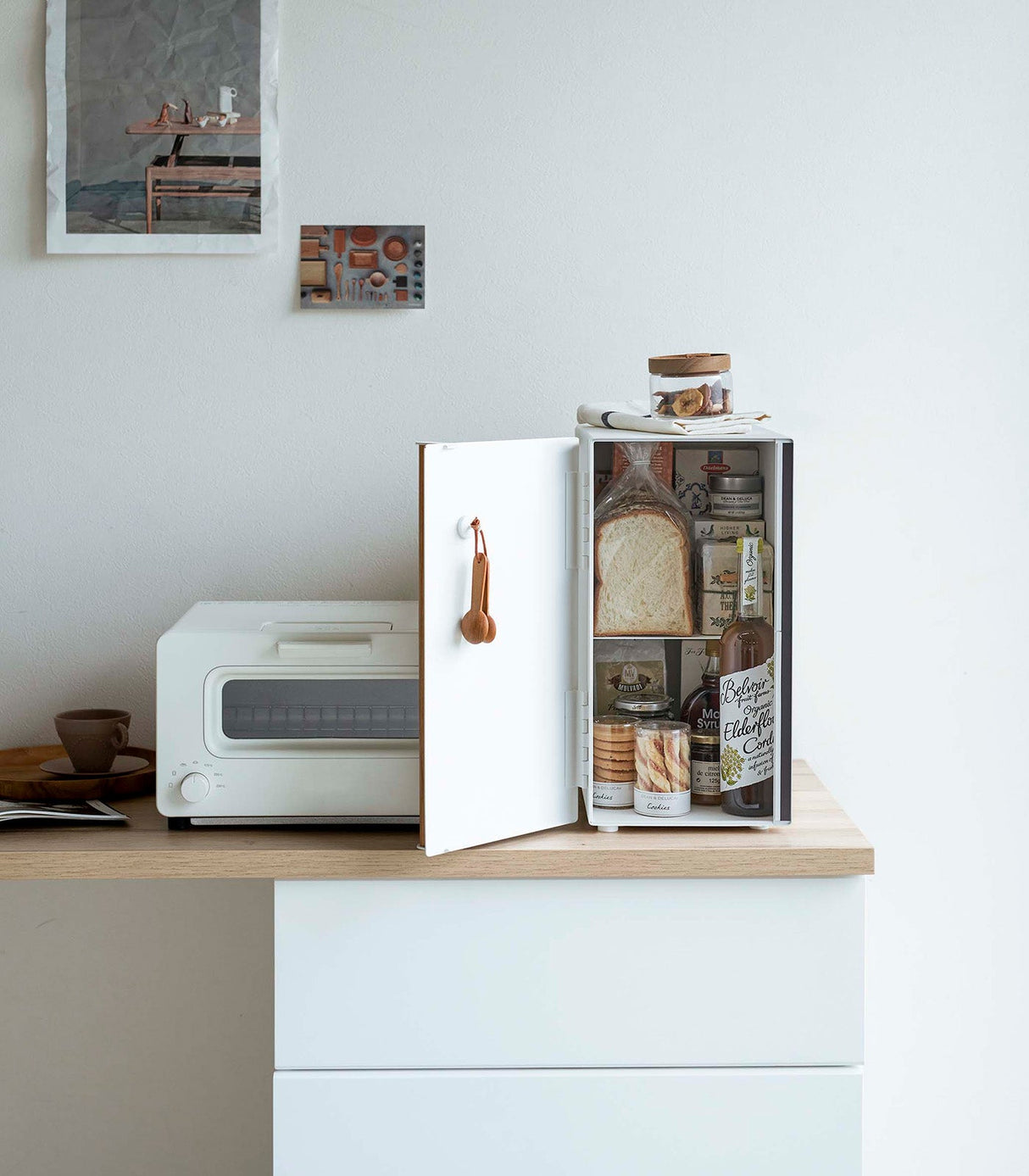 Bread Box - Two Styles - Steel + Wood from Yamazaki Home