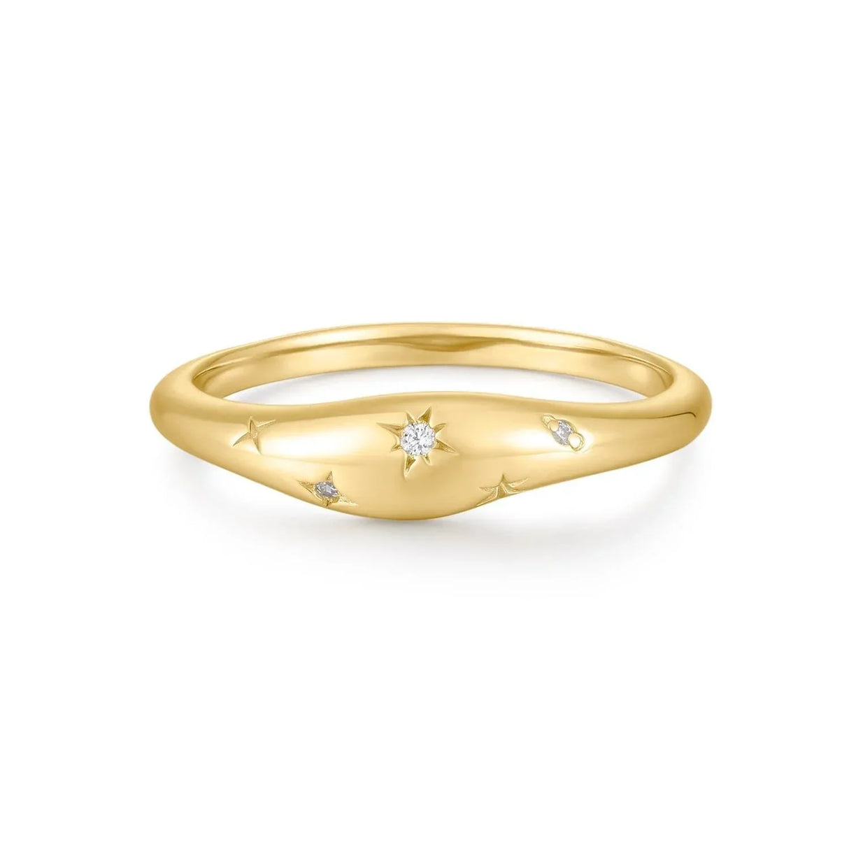 Galaxy CZ Thick Wavy Ring from eklexic
