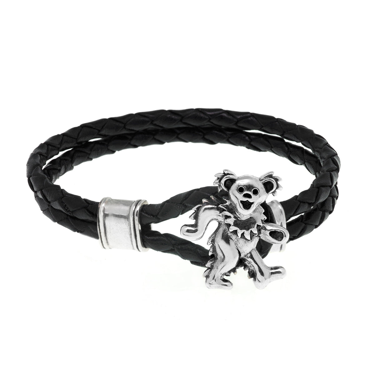 Dancing Bear Sterling Silver Leather Bracelet from Cynthia Gale New York