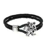 Dancing Bear Sterling Silver Leather Bracelet from Cynthia Gale New York
